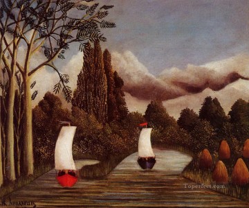アンリ・ルソー Painting - オワーズ川のほとり 1905年 アンリ・ルソー ポスト印象派 素朴原始主義